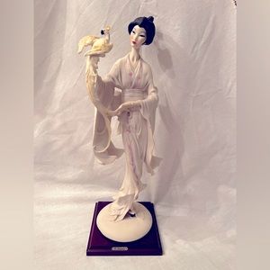 GIUSEPPE ARMANI TURANDOT - ORIENTAL LADY WITH PARROT ARTIST SIGNED.